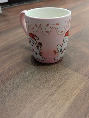 Pink Holiday Ghost Mug